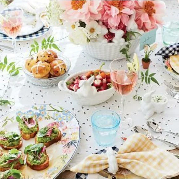 New with Tags- Pottery Barn Bunny Trio Basket Large Serving Bowl -  White NIB #2 - Picture 13 of 14